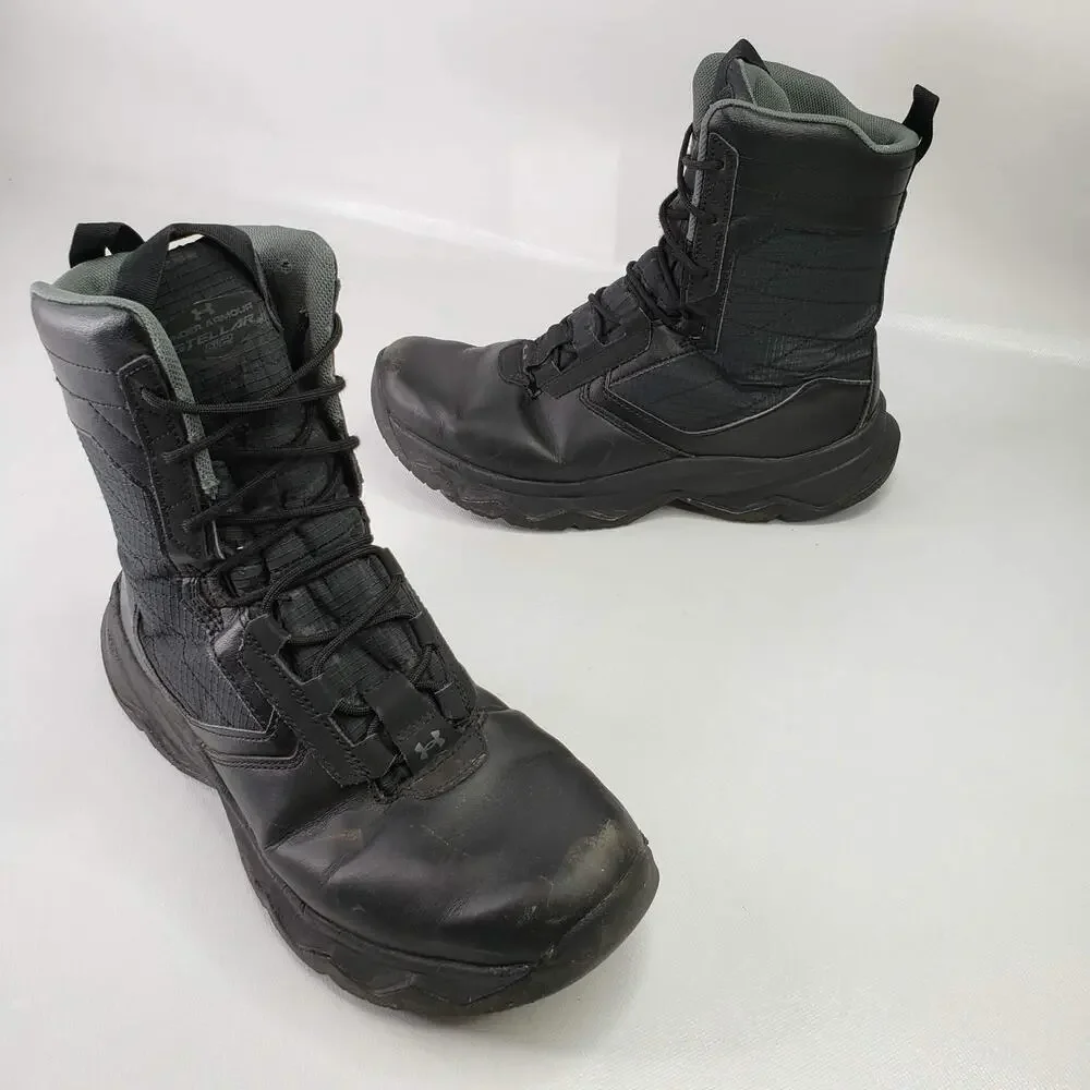Under Armour Boots Stellar Tactical Men's US 11 Black Leather Side-Zip Military